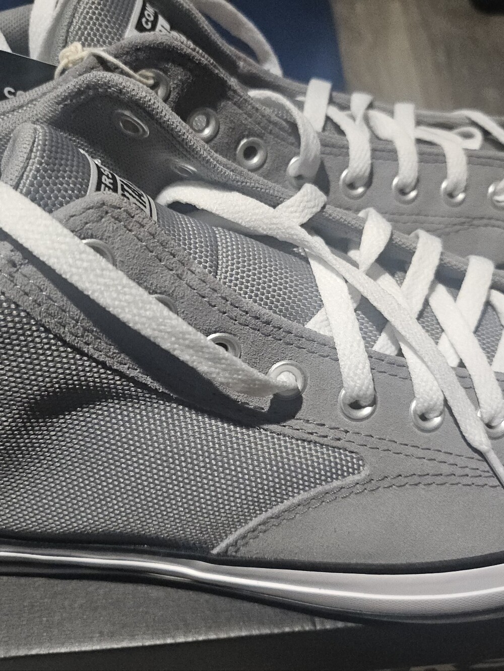 Converse Gray Canvas Low-Top Sneakers with Tan Patch - Picture 5 of 8